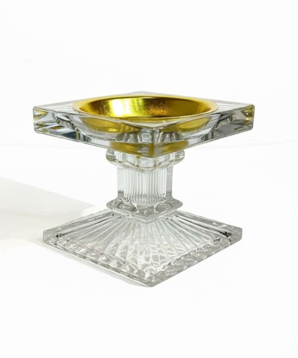Glass Bakhoor Burner – Table Design with Golden Top